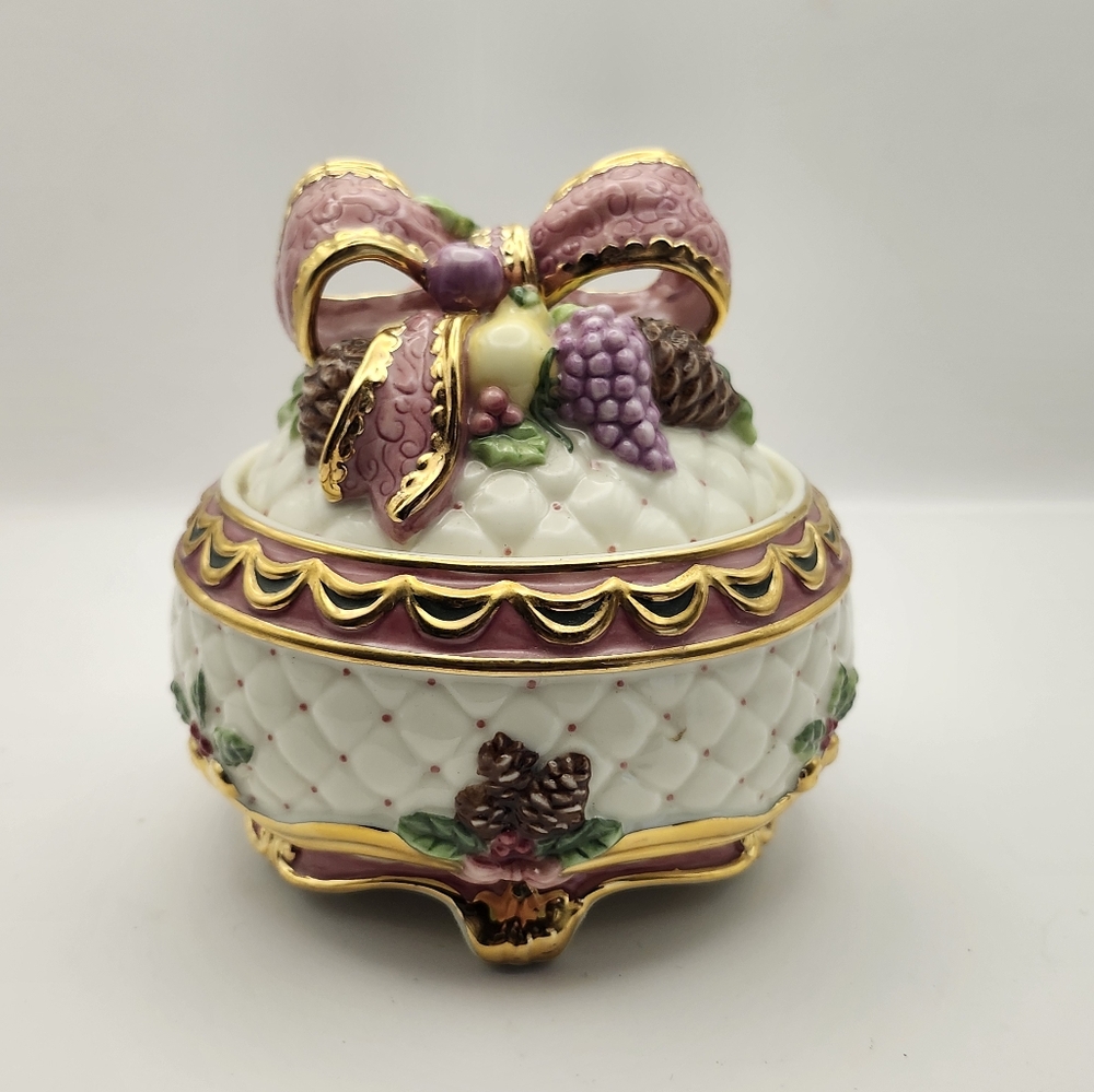 Christmas Candy Dish San Francisco Music Box Co "I'll Be Home For Christmas"